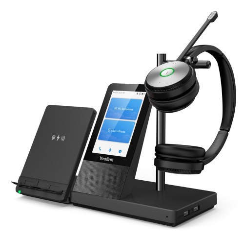 Yealink WH66 Dual UC Zestaw słuchawkowy Bezprzewodowy Opaska na głowę Biuro/centrum telefoniczne USB Typu-A Bluetooth Podstawka do ładowania Czarny - 2347228