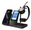Yealink WH66 Dual UC Zestaw słuchawkowy Bezprzewodowy Opaska na głowę Biuro/centrum telefoniczne USB Typu-A Bluetooth Podstawka do ładowania Czarny - 2347224