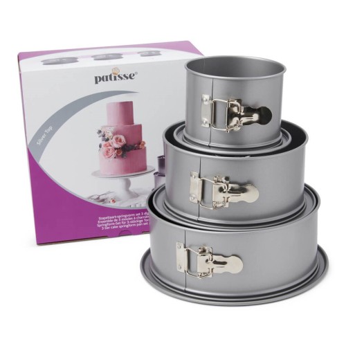 PATISSE SILVER-TOP Zestaw tortownic do 3-piętrowego tortu - 2414814