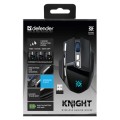 Mysz bezprzewodowa Defender KNIGHT GM-885 optyczna 3200dpi czarna RGB AKUMULATOR 7 przycisków Gaming bezklikowa silent - 2434555