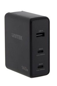 Ładowarka sieciowa Unitek P1115A GaN, 3 porty, 140W