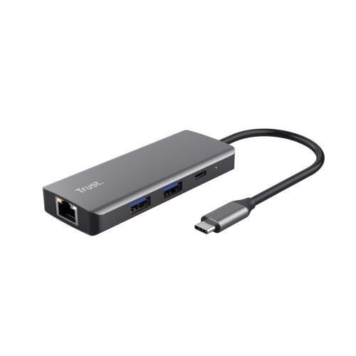Multi-Port Adapter Trust DALYX 6-IN-1 USB-C Silver - 2444284