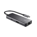 Multi-Port Adapter Trust DALYX 6-IN-1 USB-C Silver - 2444285