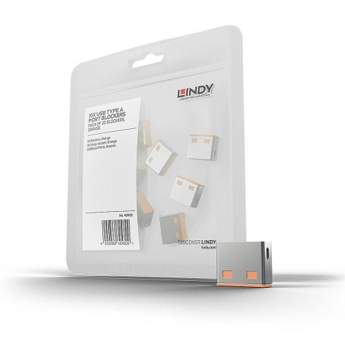 USB PORT BLOCKER 10PACK/ORANGE 40463 LINDY - 2444322