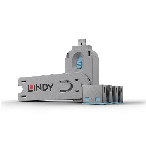 USB PORT BLOCKER 4PACK/BLUE 40452 LINDY - 2444325