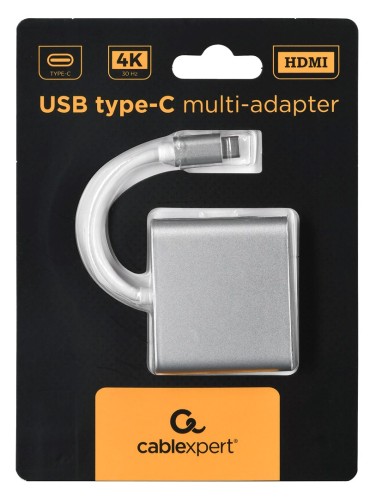 GEMBIRD GEMBIRD MULTI ADAPTER USB TYP-C (M) -> USB TYP-C; USB 3.0; HDMI SREBRNY - 832399