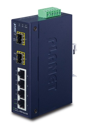 PLANET ISW-621TF łącza sieciowe Nie zarządzany L2 Fast Ethernet (10/100) Niebieski - 1912780