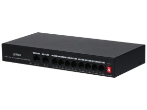 Switch niezarządzalny Dahua PFS3010-8ET-65 8x10/100Mbps 2x10/100Mbps UpLink PoE