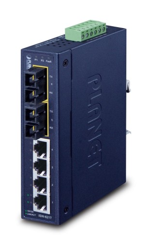 PLANET ISW-621T łącza sieciowe Nie zarządzany L2 Fast Ethernet (10/100) Niebieski - 911562