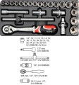 Yato YT-5537 gniazdko/zestaw gniazdek Zestaw nasadek - 2252024