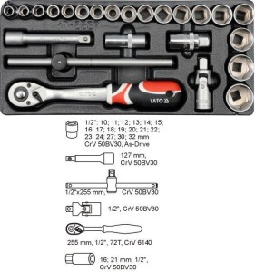 Yato YT-5537 gniazdko/zestaw gniazdek Zestaw nasadek