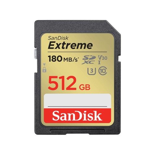 KARTA SANDISK EXTREME SDXC 512 GB 180/130 MB/s C10 V30 UHS-I U3 - 2447735