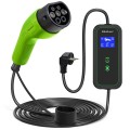 Qoltec 52476 Mobilna ładowarka do samochodu elektrycznego EV z regulacją 2w1 Typ2 | 3.5kW | 230V | Wi-fi | LCD | Przenośna | Wallbox | 5m - 2446393