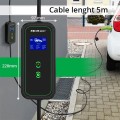 Qoltec 52476 Mobilna ładowarka do samochodu elektrycznego EV z regulacją 2w1 Typ2 | 3.5kW | 230V | Wi-fi | LCD | Przenośna | Wallbox | 5m - 2446392