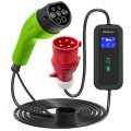 Qoltec 52478 Mobilna ładowarka do samochodu elektrycznego EV z regulacją 2w1 Typ2 | 11kW | CEE 5 PIN | Wi-fi| LCD | 3 fazy | Przenośna | Wallbox | 5m - 2327081