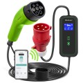 Qoltec 52478 Mobilna ładowarka do samochodu elektrycznego EV z regulacją 2w1 Typ2 | 11kW | CEE 5 PIN | Wi-fi| LCD | 3 fazy | Przenośna | Wallbox | 5m - 2429453