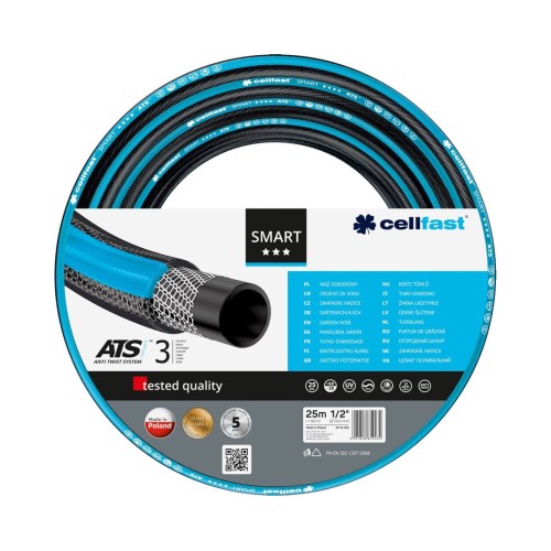 CELLFAST SMART ATSV wąż ogrodowy 1/2" 25 m Nad ziemią Czarny, Niebieski - 2431098