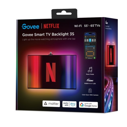 Taśma LED podświetlenie dla TV 55-65 cali, RGBIC, Wi-Fi+Bluetooth Govee H6098 Envisual TV Backlight Netflix Co-branding Version - 2407280
