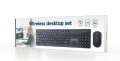 GEMBIRD BEZPRZEWODOWY ZESTAW KLAWIATURY Z MYSZKĄ UKŁAD US, CZARNY - 2440058