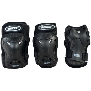Ochraniacze na łyżworolki Roces Ventilated JR czarne 3pack 301352 01   M