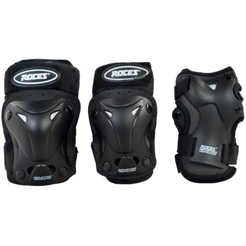 Ochraniacze na łyżworolki Roces Ventilated JR czarne 3pack 301352 01   M - 2319065