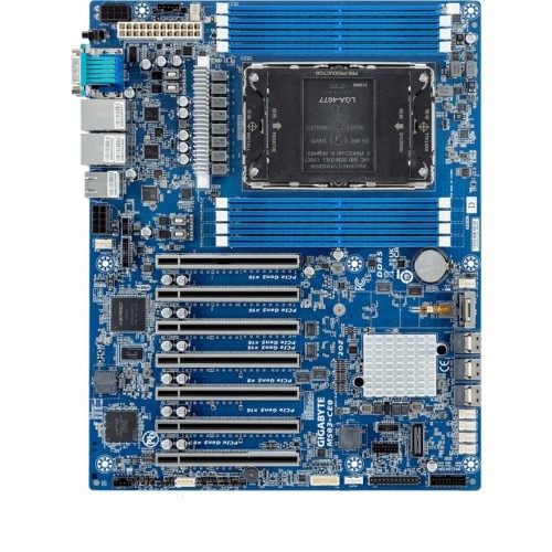 Płyta główna Gigabyte MS03-CE0 1x LGA4677 Intel Xeon Scalable 4/5gen C741 (8x DIMM, 3x SlimSAS (12x SATA), 1xM.2, 2x 1Gbe IPMI, ATX) - 2448206