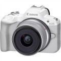 Canon EOS R50, White + RF-S 18-45mm F4.5-6.3 IS STM Kit Bezlusterkowiec 24,2 MP CMOS 6000 x 4000 px Biały - 1930004