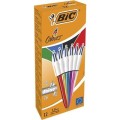 BIC 4 Colours Shine Czarny, Niebieski, Zielony, Czerwony Przyciskany długopis Średni 12 szt. - 2442461
