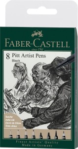 Pisaki Pitt Artist Pen black 8szt