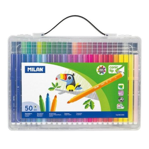 Flamastry 50szt. w plastikowej walizce. 0615350 MILAN - 2133524