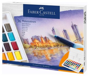 Farby akwarelowe CS kostki 36 kolorów FABER CASTELL