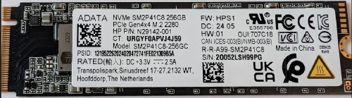 Dysk SSD ADATA 256GB NVMe PCIe Gen4x4 M.2 2280 SM2P41C8-256GC - 2452956