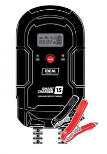 Prostownik SMART CHARGE 15 LCD, napięcie ładowania: 12/24 V IDEAL, prąd ładowania: 8/15A, napięcie zasilania: 230V, rodzaj akumulatora: AGM/GEL/MF/WEL