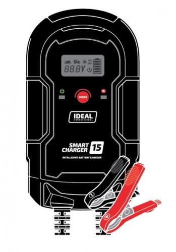 Prostownik SMART CHARGE 15 LCD, napięcie ładowania: 12/24 V IDEAL, prąd ładowania: 8/15A, napięcie zasilania: 230V, rodzaj akumulatora: AGM/GEL/MF/WEL - 2417453