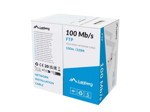 Kabel FTP Lanberg 100Mb/s 100m linka CCA szary - 2453974