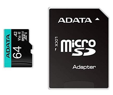 Karta pamięci z adapterem ADATA AUSDX64GUI3V30SA2-RA1 (64GB; Class 10, V30; + adapter) - 2463169