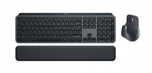 Logitech MX Keys S Combo klawiatura Dołączona myszka Biuro RF Wireless + Bluetooth QWERTY Amerykański międzynarodowy Grafitowy - 2447894