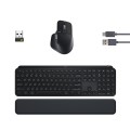 Logitech MX Keys S Combo klawiatura Dołączona myszka Biuro RF Wireless + Bluetooth QWERTY Amerykański międzynarodowy Grafitowy - 2447868