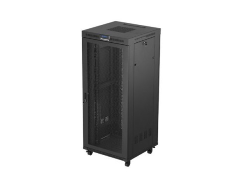 Szafa instalacyjna Rack Lanberg stojąca 19" 37U 800x800 czarna drzwi performowane LCD (flat pack) - 2465467