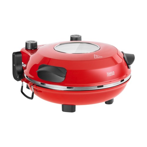 Piec do pizzy TEESA SUPREME +, 1200 W, 32 cm, okienko, wyjmowany kamień, sterowanie dwiema grzałkami - 2451350