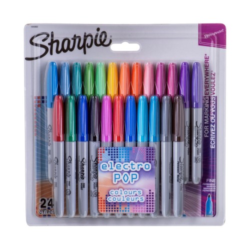 Zestaw markerów permanentnych Sharpie Fine Electro Pop - 24 kolory - 2364917