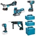 Zestaw Combo 18V DDF484+DGA513+DHR202+DJV181+DML802 - 2431032