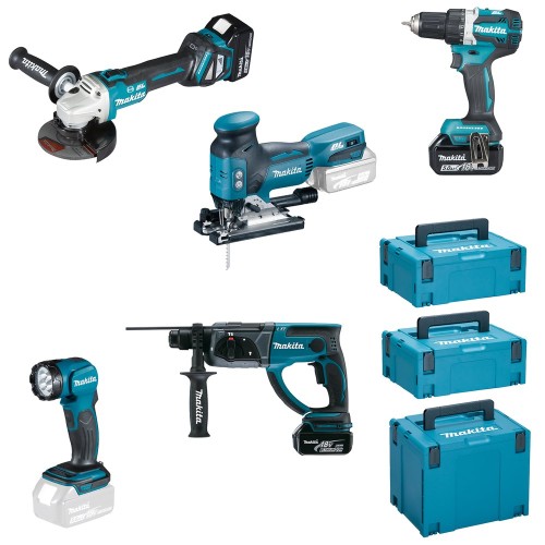 Zestaw Combo 18V DDF484+DGA513+DHR202+DJV181+DML802 - 2431033