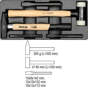 Yato YT-5540 młotek Zestaw młotków Czarny, Biały, Drewno