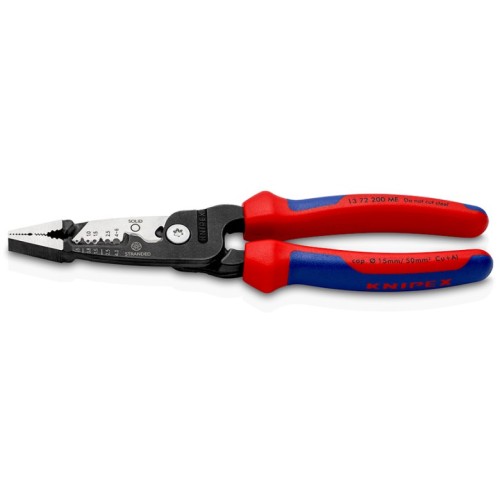 Knipex 13 72 200 ME narzędzie do zdejmowania izolacji Czarny, Niebieski, Czerwony, Stal nierdzewna - 2432878