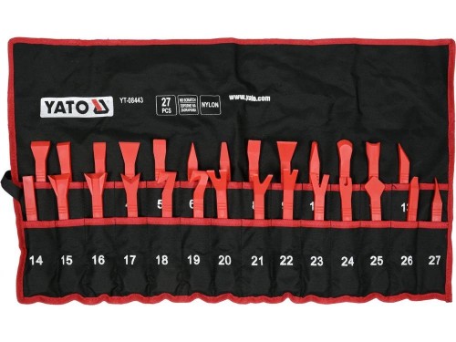 Yato YT-08443 narzędzie do naprawy karoserii Narzędzie do usuwania tapicerki Czerwony 27 szt. - 2433248