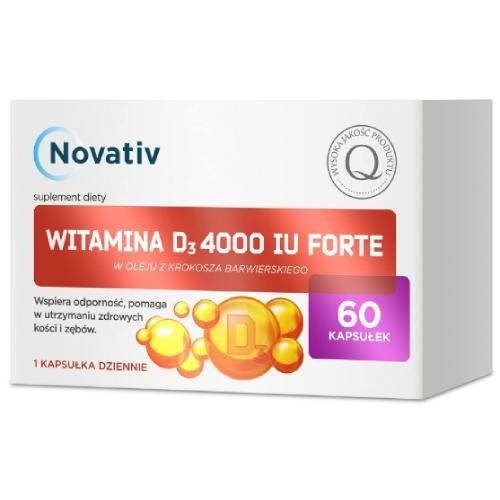 Novativ Witamina D3 Forte 4000 IU Forte 60 kaps. - 2421563