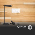 Lampka biurkowa V-TAC VT-7413 4w1 kinkiet, klips, latarka 3W LED 37cm 4000K 300lm (SKU 23042) Czarny - 2093915