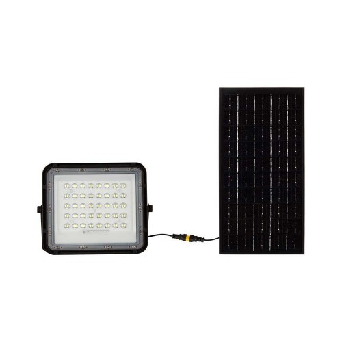 Projektor LED Solarny V-TAC 10W Pilot, AUTO, Timer, IP65 Czarny VT-80W 4000K 800lm - 2194611
