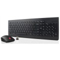 Bezprzewodowy zestaw klawiatura i mysz Lenovo Essential - US English z symbolem Euro czarny - 2434411